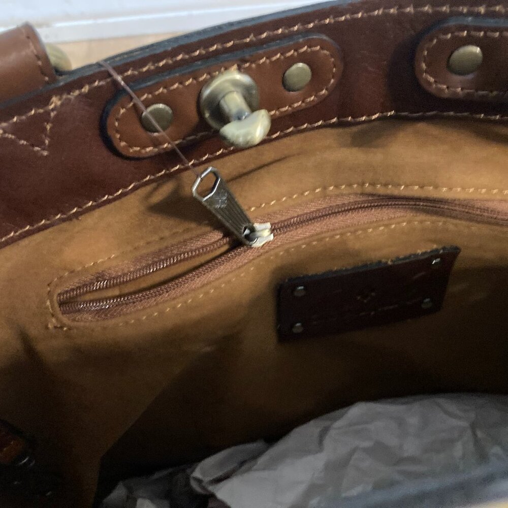 Patricia Nash Brown Leather Tote Bag - Picture 8 of 9